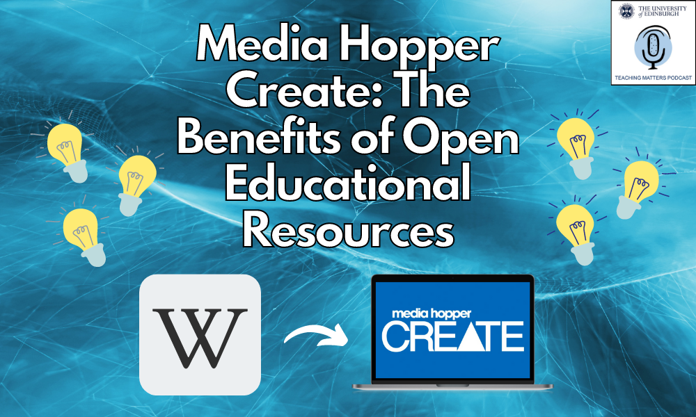 title above computer with media hopper logo and wikipedia icon