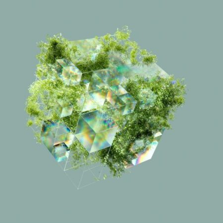 Image of prism with trees, Ai generated image, decorative