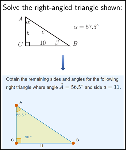 An example worksheet with a picture problem 