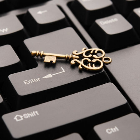 Image of a key lying on a keyboard