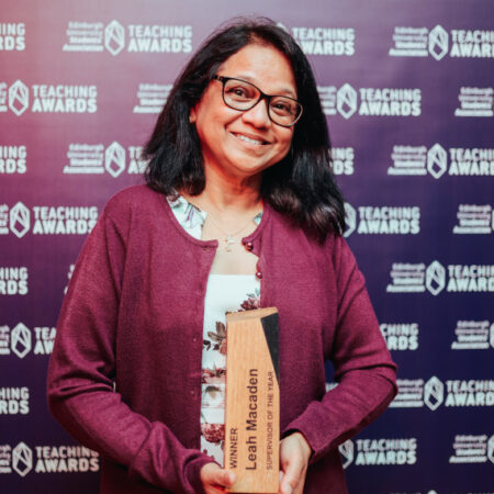 Photo of Leah receiving her award