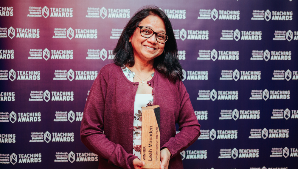 Photo of Leah receiving her award