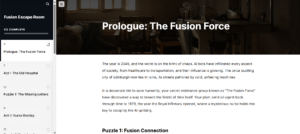 Screenshot of the Fusion Force task on Learn