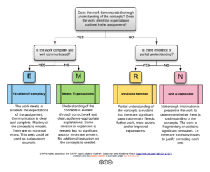 Infographic of visualisation of EMRN Rubric as flowchart