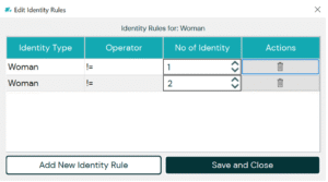 Screenshot of new setup for gender heuristic