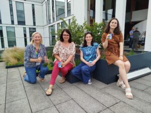 Photo of the renovators on the roof top