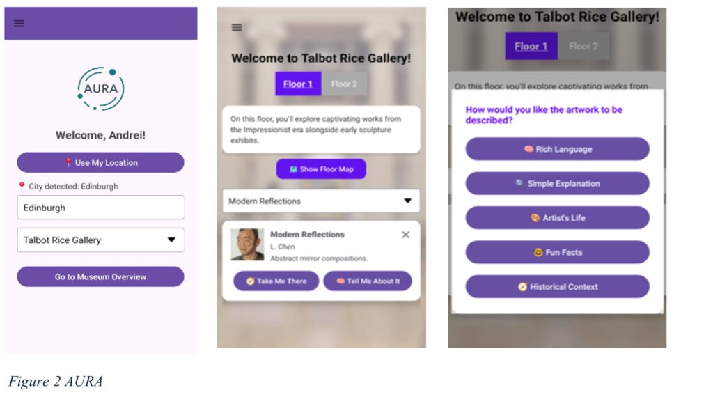 Screenshot of Aura app