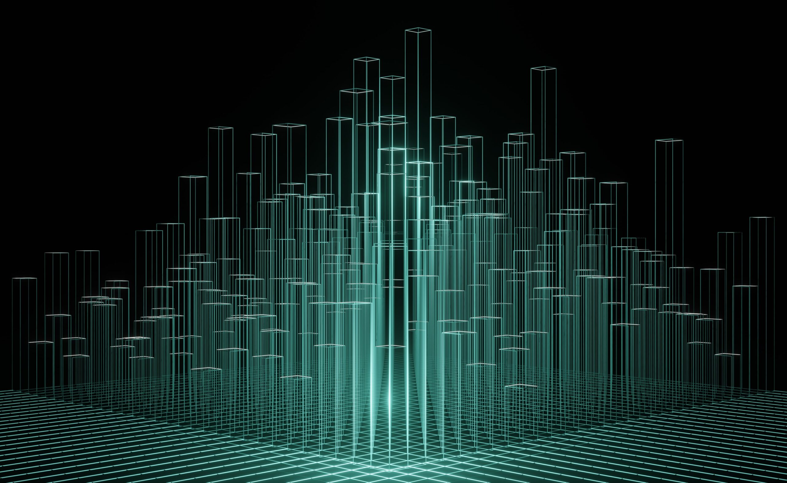 Lights resembling a city block of skyscrapers