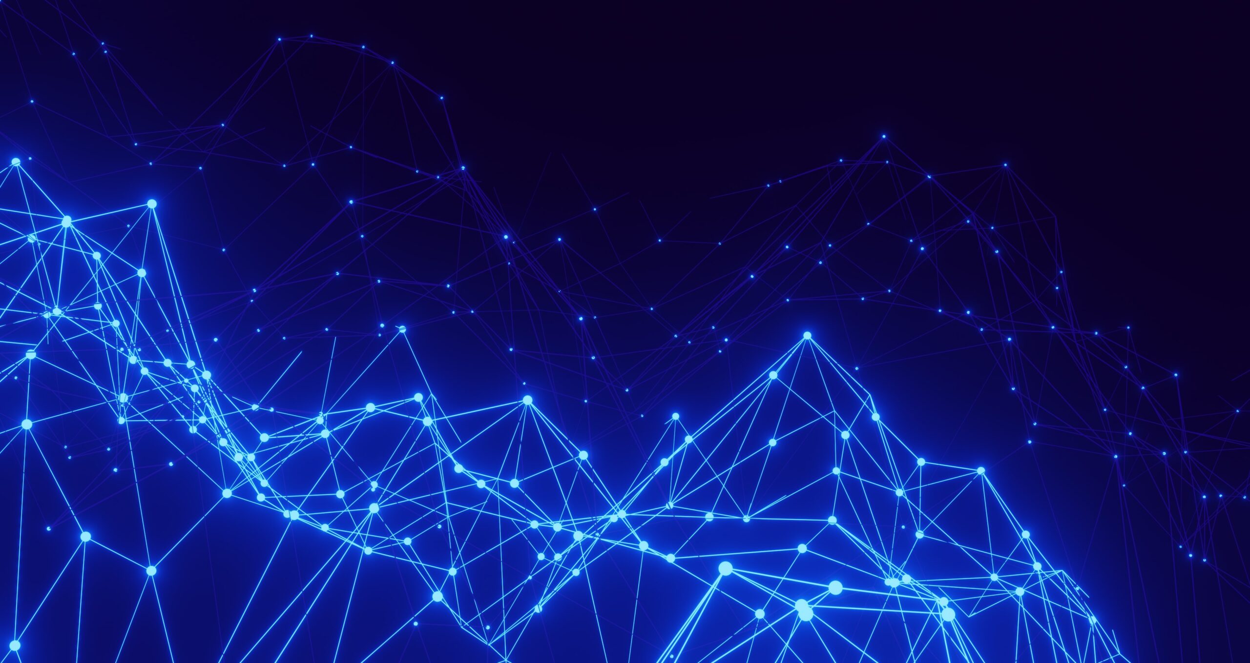 network visualisation in blue lights