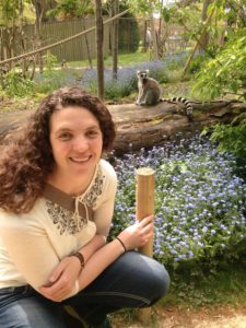 Student with lemur