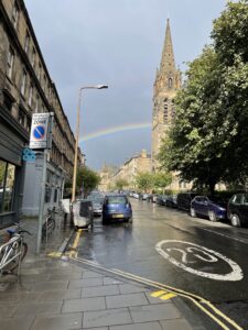 Edinburgh street in the rain