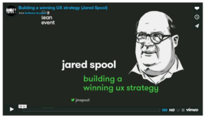 Video title still from Jared Spool's presentation
