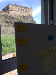 View of Edinburgh Castle through window