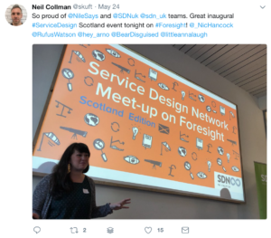 Tweet by Neil Collman presenting the event