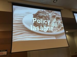 Slide reads: Policy Lasagna