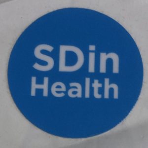 Sticker reads "SD in Health"