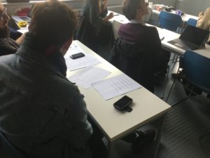 Participants at a usability testing showcase