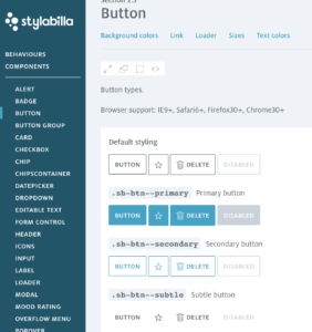 Example of button components and code