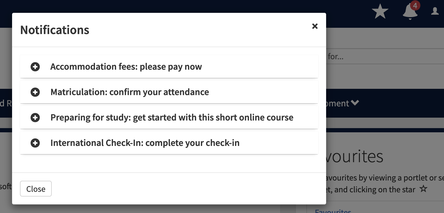 A screenshot showing sample notifications for new students in MyEd