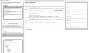 Using the Chat Generation Explorer tool within Drupal AI to experiment with JSON output. The AI outputs three checks, one of which is incorrect.