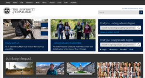 A Screenshot of the University of Edinburgh's homepage from 11th June 2025