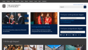 A Screenshot of the University of Edinburgh's homepage from 27th June 2024