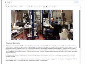 Body text container in edit view with an image inside of it