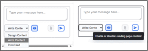 Close-up screenshot showing detail on the AI assistant tool chatbox
