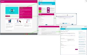 Screenshots showing the the different routes to get help from the EdHelp page