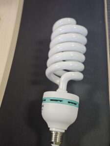 A large spiral lightbulb