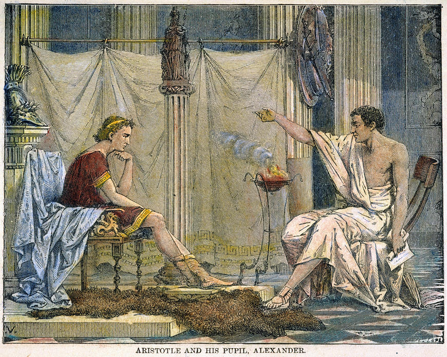 Charles Laplante: Aristotle and his pupil, Alexander (1866)