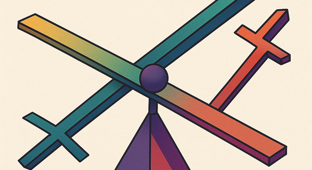 A multidimensional see-saw, trying to balance the impact of the environment of our services with information security, usability, functionality and cost.