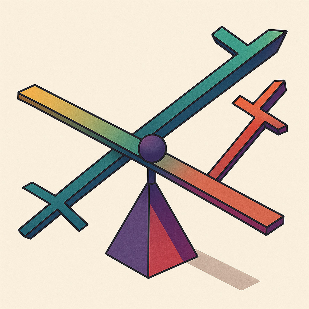 A multidimensional see-saw, balancing the environment against cost, functionality, info security etc