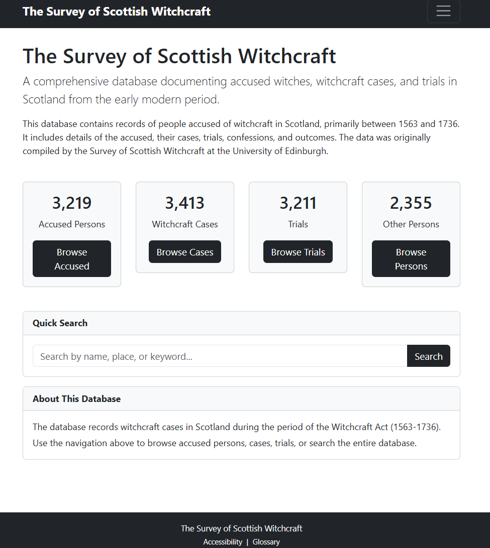 Front page of the site