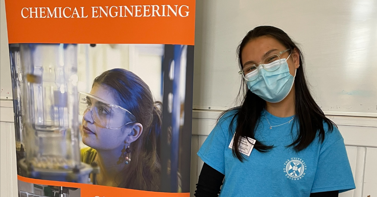 Claire at an event about chemical engineering