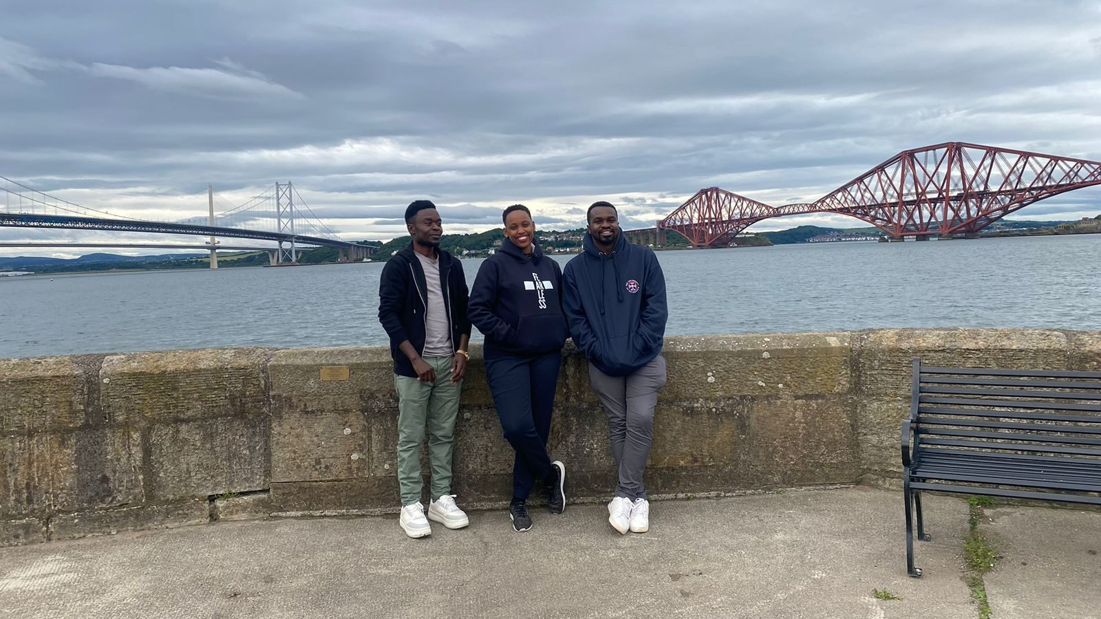Master of Family Medicine students in front of the Forth bridges