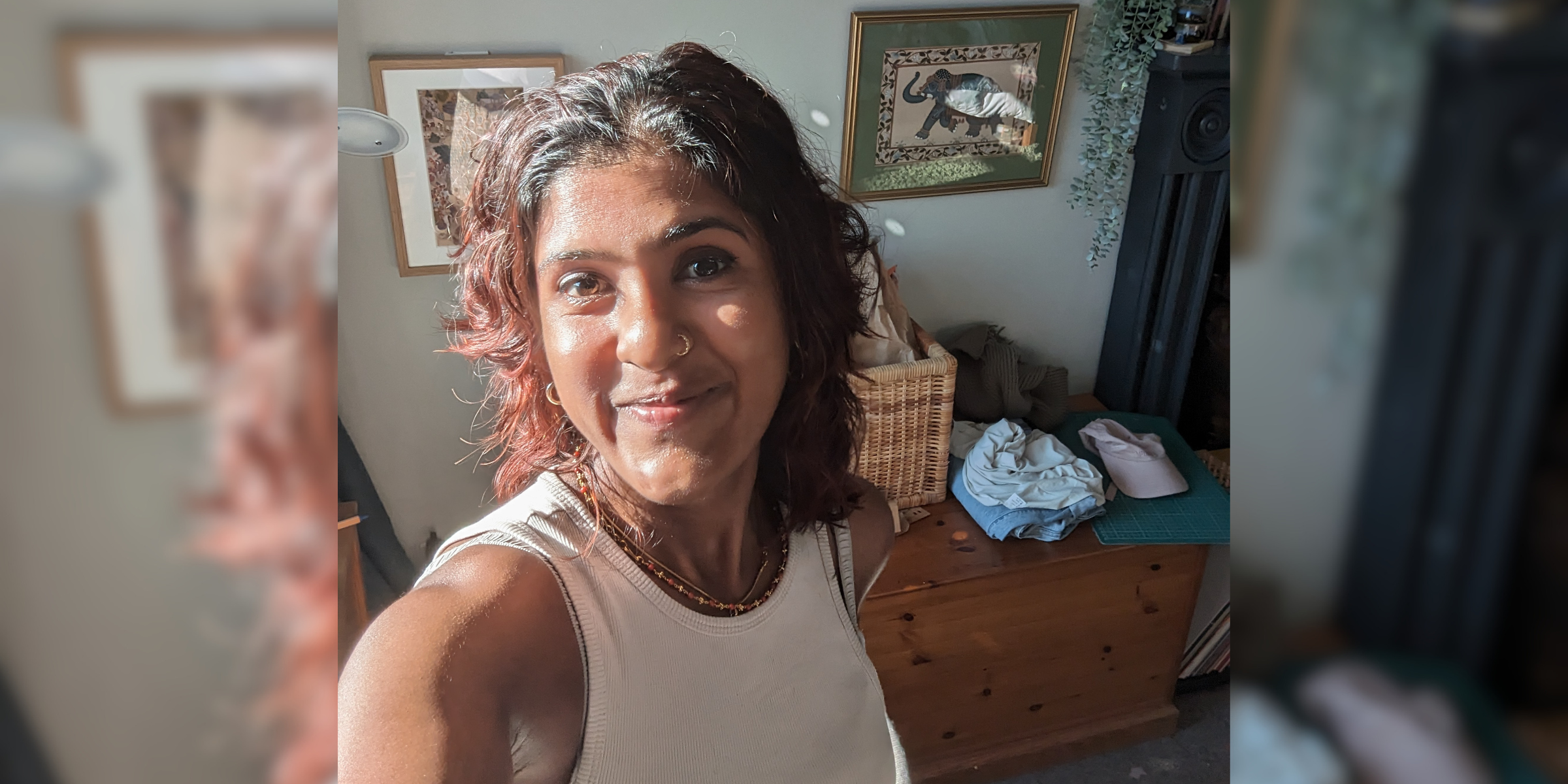 Priyanka taking a selfie.